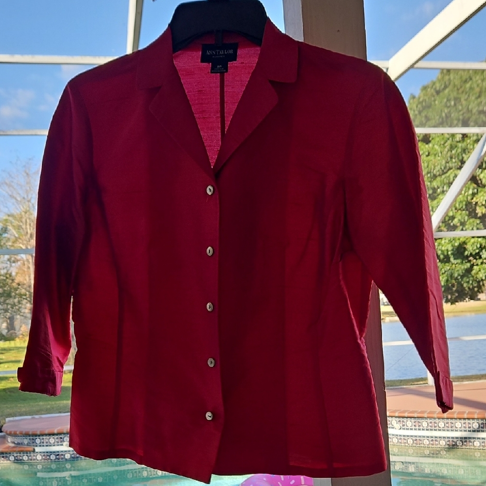 Silk Vintage Burgundy OR Red Button Down Shirt